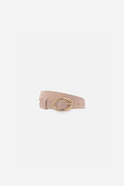 Fairy belt in split leather light pink woman