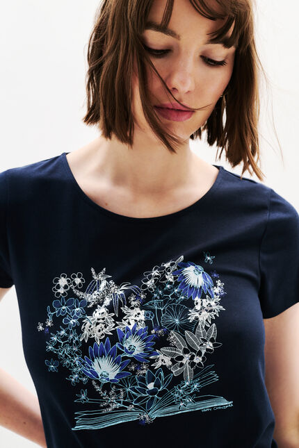 T-shirt Toutes à l'école Taxime Book marineblau damen