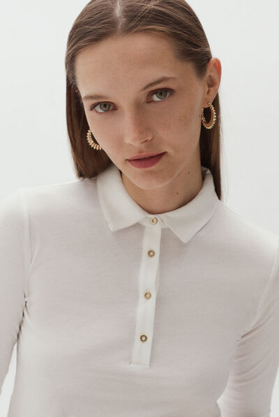 t-shirt tina b avorio donna