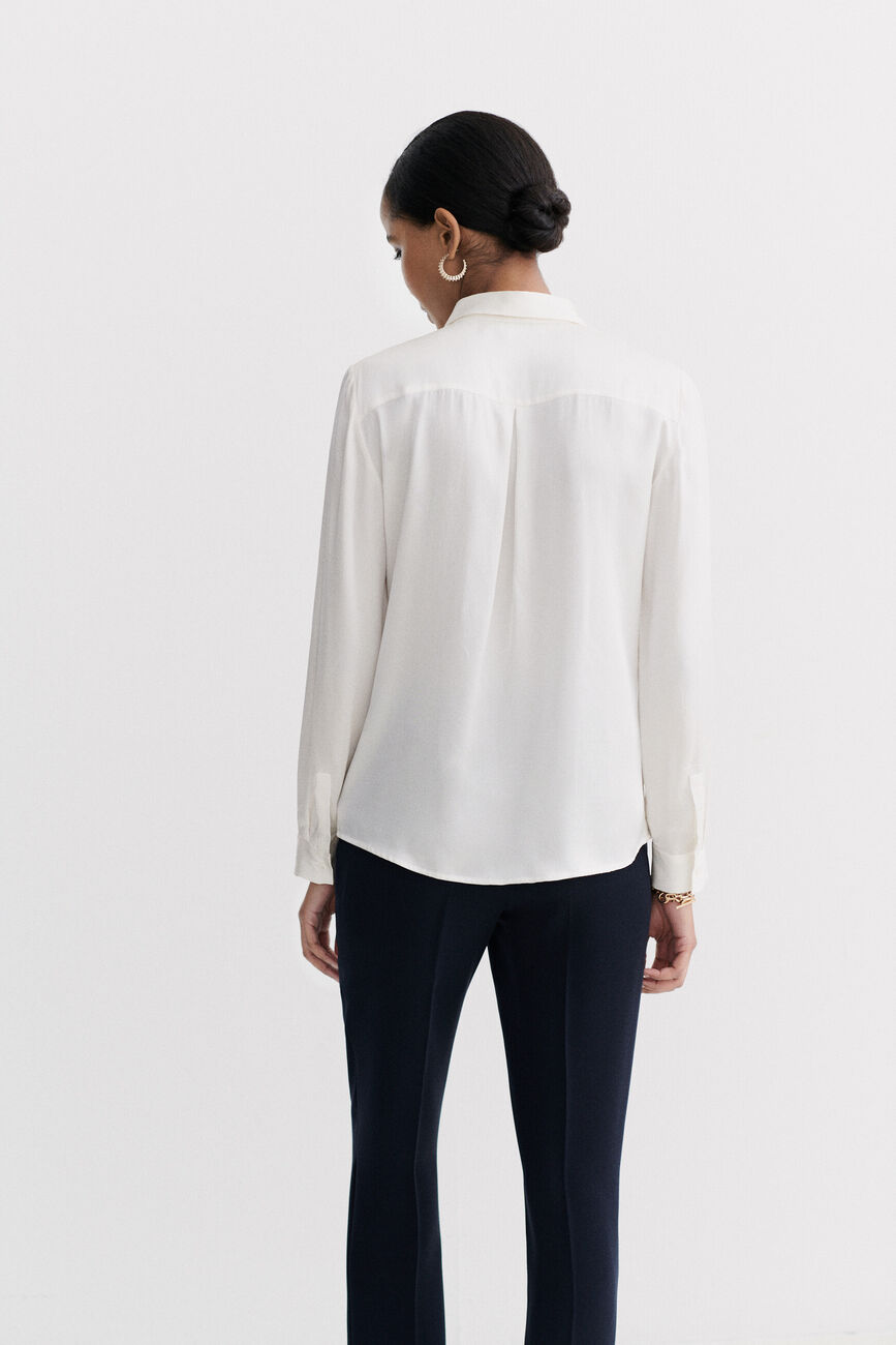chemise jeanne b 100% soie ivoire femme