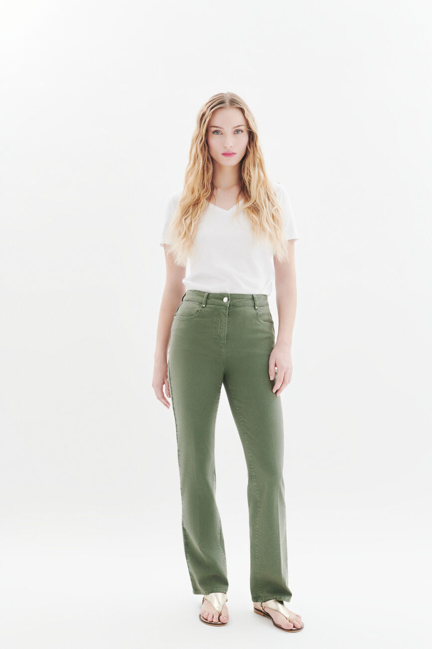 Pcomolong trousers khaki green woman