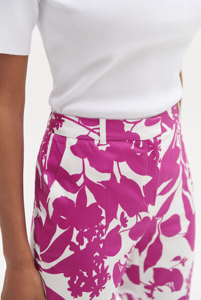 Pantalon gab fleuri violet femme