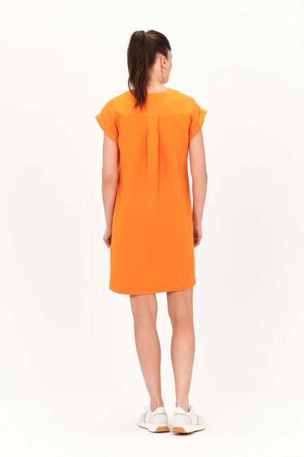 robe mirabelle 100% lin orange femme