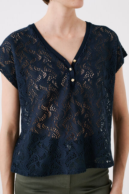 T-shirt tnoe bleu marine femme
