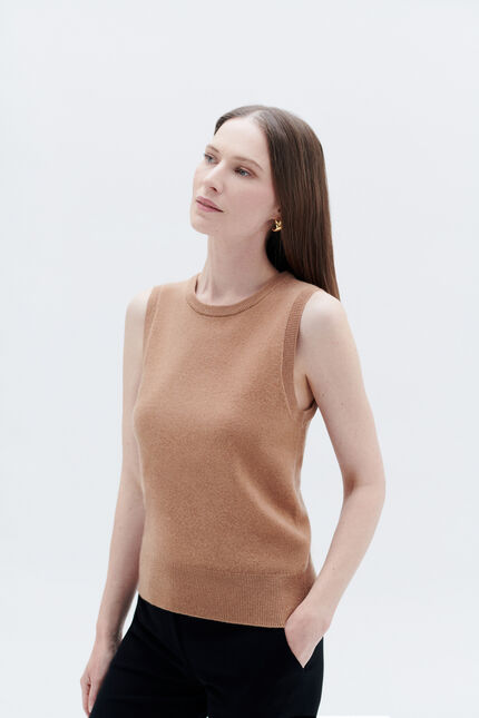 pull ilona camel femme