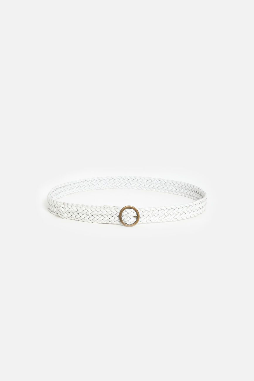 Cinturón Monastir 100 % piel blanco mujer