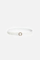 100% leather monastir belt white woman