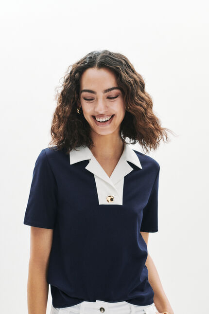 T-shirt Terry bleu marine femme