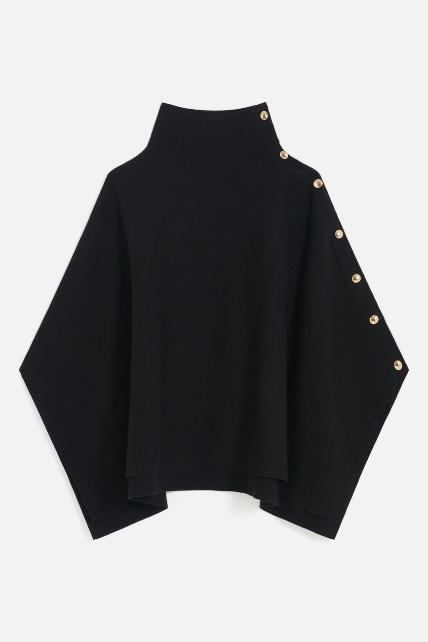 Poncho helvira noir femme