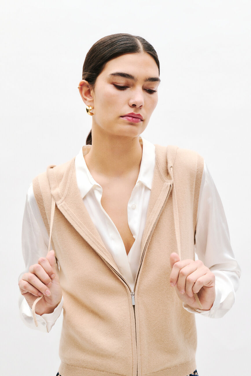 Gilet mbasilou sable femme