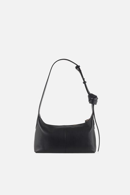 Sac Soa en cuir naturel noir femme