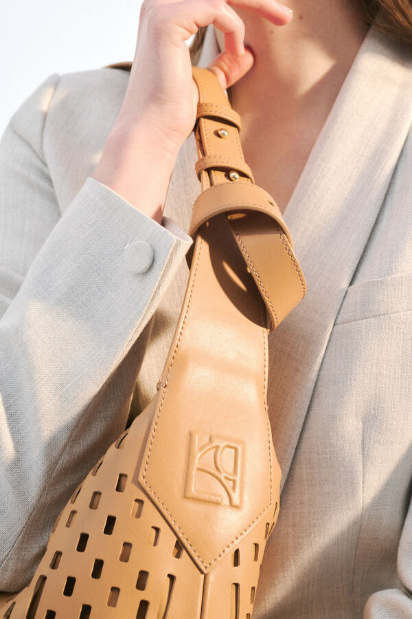 Sac Soalia en cuir taupe femme