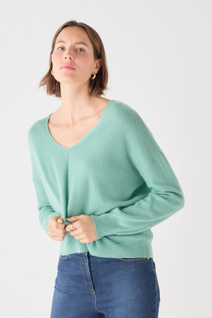 Pull Mthelmina 100% cachemire vert pastel femme