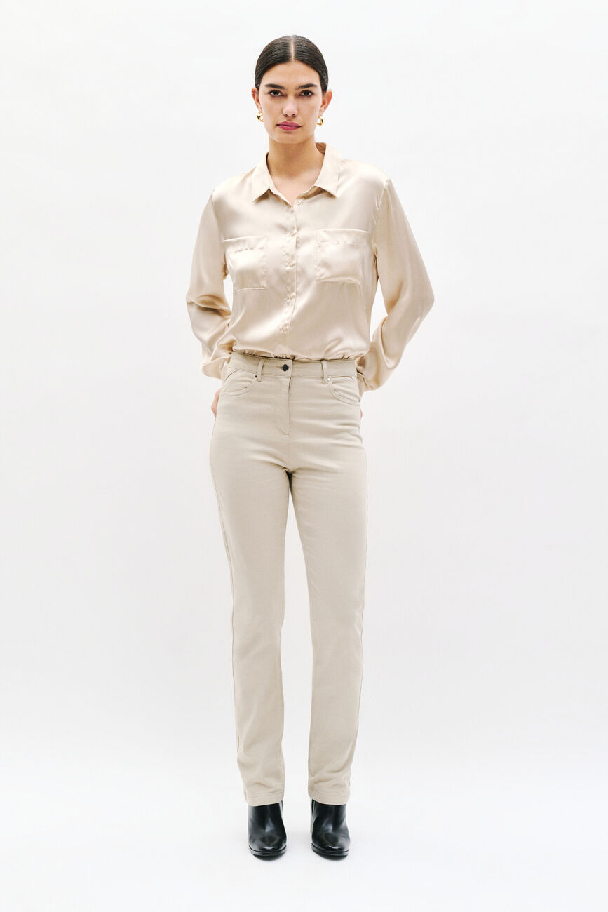 pantalon droit darling beige femme
