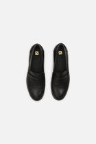 Emi natural leather loafers black woman