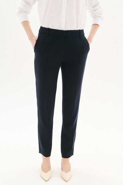 Pantalon pgautier bleu marine femme