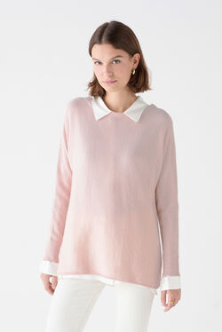 Mamelia Lurex sweater pastel pink woman