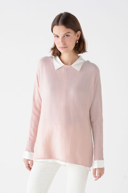 Maglione Mamelia Lurex rosa pastello donna