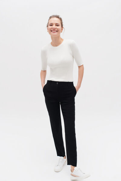 pantalon gautier noir femme