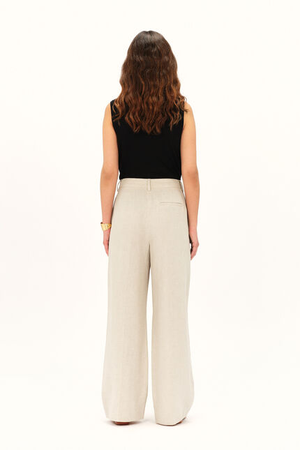 Pantalon paix beige femme