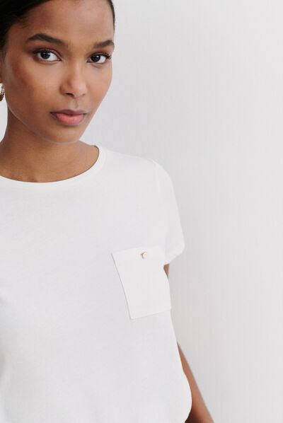 T-shirt Ninon ivoor vrouw