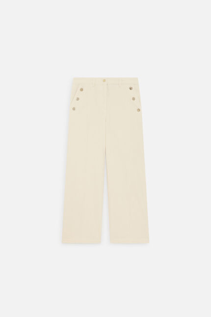 Pantaloni Prunelle avorio donna