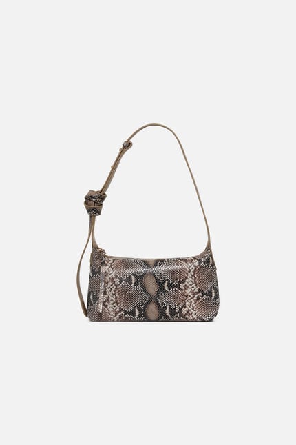 Borsa Soa in pelle naturale grigio talpa donna