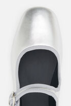 Sara2 natural leather ballet flats silver grey woman