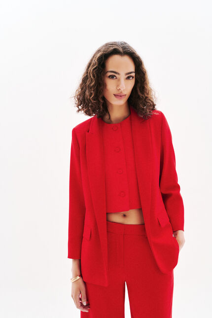 Vermeille jas rood vrouw