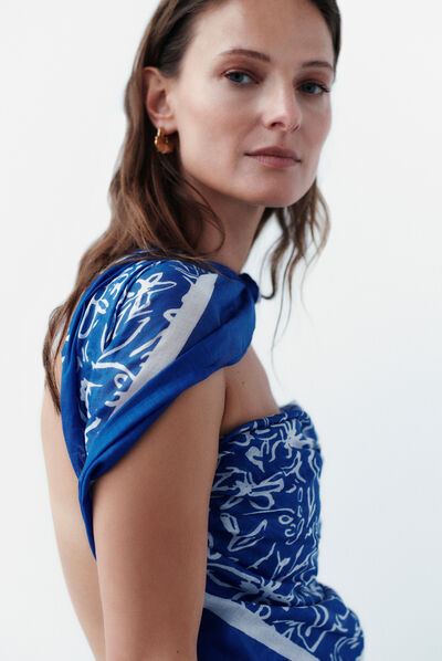 foulard carlotta bleu electrique femme