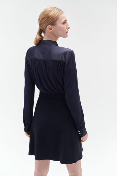 Jupe milena en maille bleu marine femme
