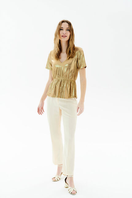 T-shirt tany couleur or femme