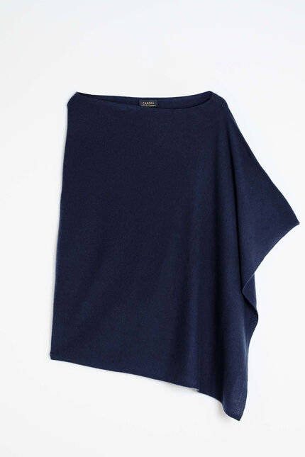 poncho baltimore 100% cachemire bleu marine femme