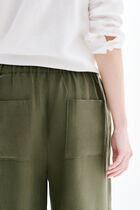 100% linen pandi trousers khaki green woman