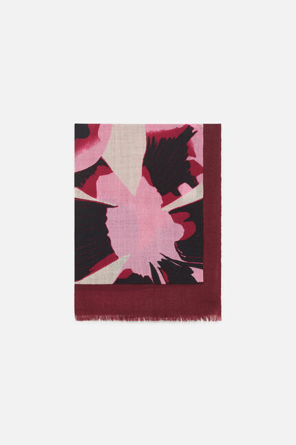 Foulard Lawson 100% laine bordeaux femme