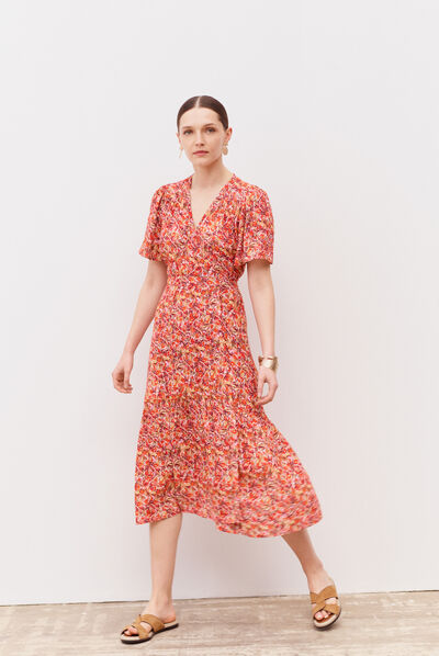 Abito Lana arancio donna