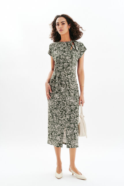 Robe Rosilda vert kaki femme