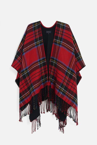 Poncho hadict rouge femme