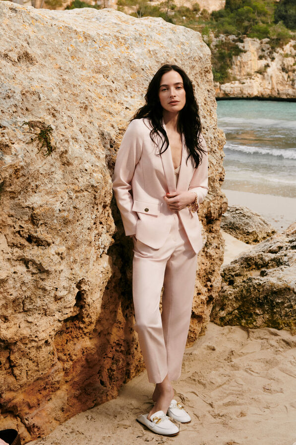 Pantalon pencette rose clair femme
