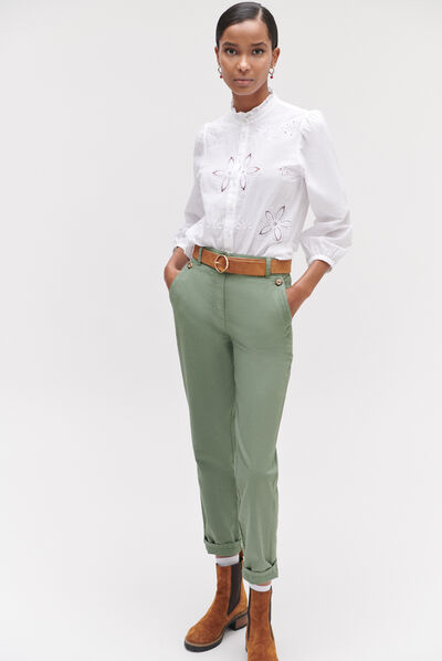 pantalon piozzo vert kaki femme