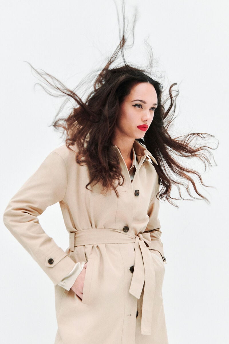 trench gabardine sabbia donna