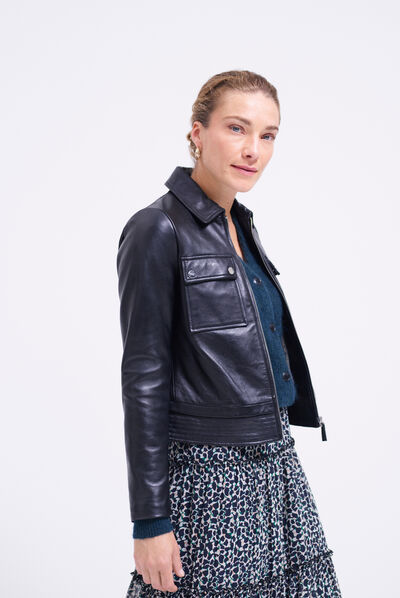 veste rachel 100% cuir noir femme