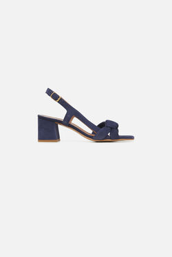 Sandales Amaryllis en cuir naturel bleu marine femme