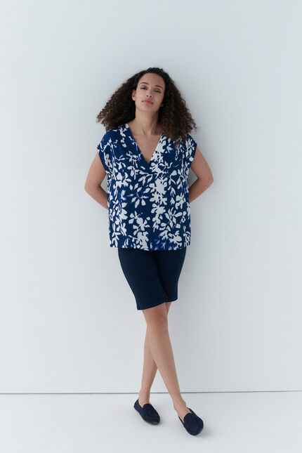 Blouse cilona bleu marine femme