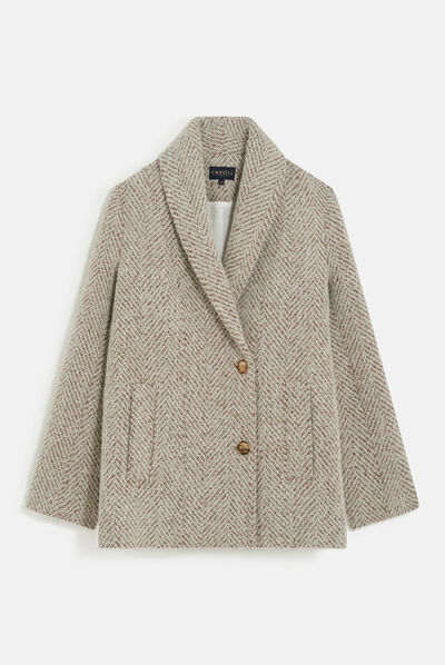 Manteau gabon marron cognac femme