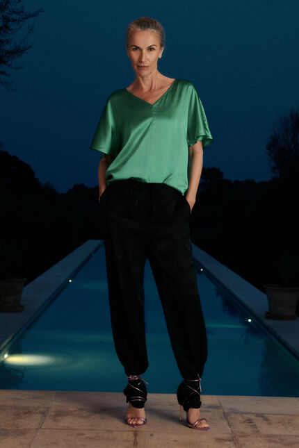 Blouse selma 100% soie vert menthe femme