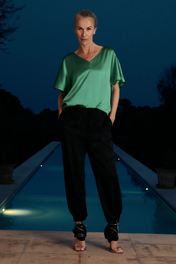 Blouse selma 100% soie vert menthe femme