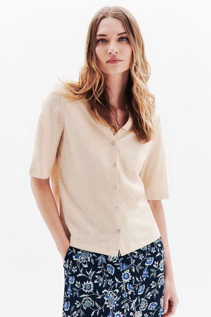 Camiseta Tevelina crema mujer