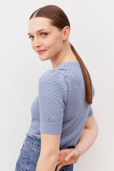 Malha Rosalia denim stone mulher