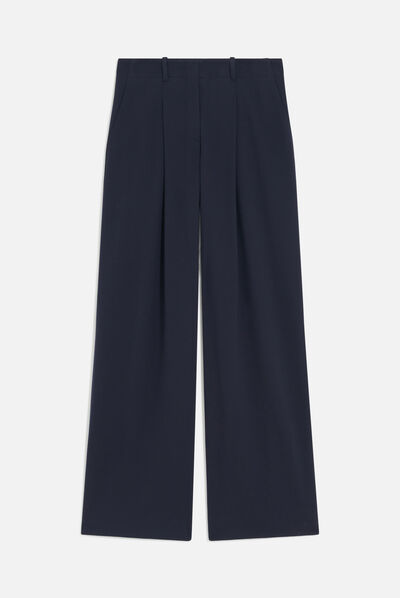 Pantalon principe bleu marine femme